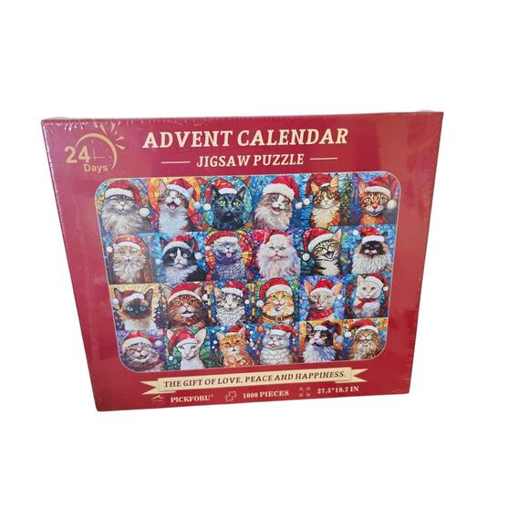 Advent Calendar Jigsaw Puzzle New Sealed 1000 Piece Christmas - Picture 1 of 4